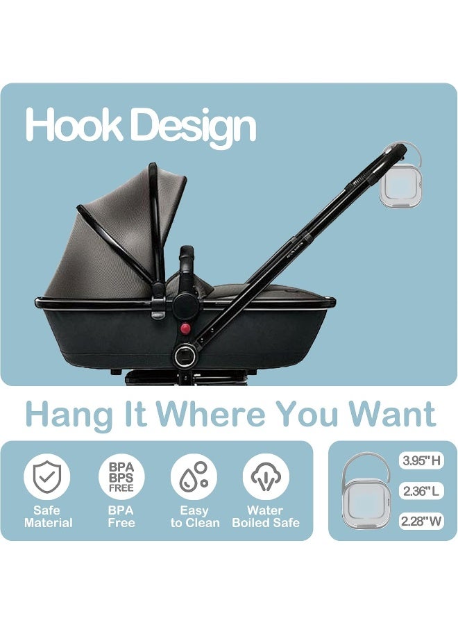 LANEYLI Pacifier Case Pacifier Holder Case Pacifier Clip Binky Holder Case Pacifier Box Pacifier Accessories 2 Pack Clear Hook Design - Image 4