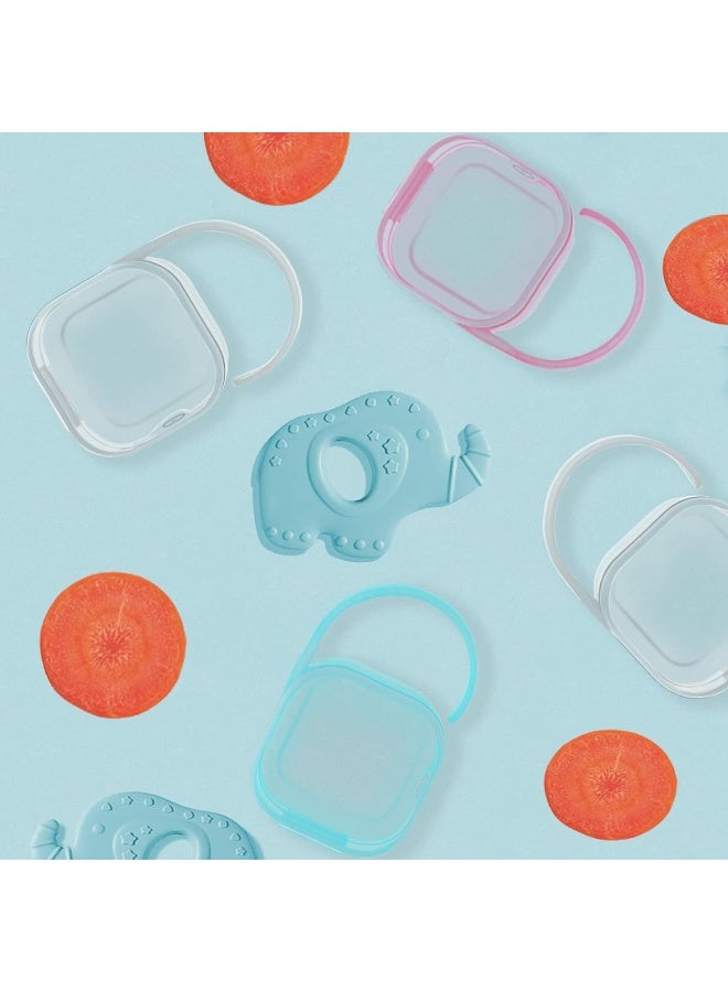 LANEYLI Pacifier Case Pacifier Holder Case Pacifier Clip Binky Holder Case Pacifier Box Pacifier Accessories 2 Pack Clear Hook Design - Image 3