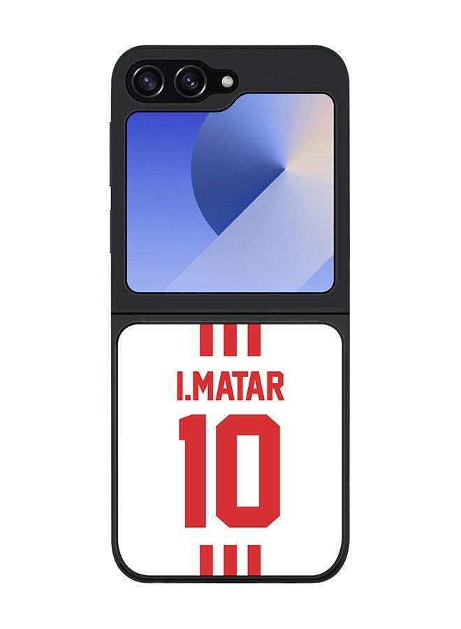Stylizedd Rugged Black edge case for Samsung Galaxy Z Flip7 FE, Slim fit Case Flexible Anti Drop TPU Gel Thin Cover - Football Team - UAE, Player Name - I.Matar - Image 1