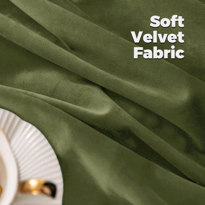 BGment Sage Green Velvet Curtains 84 Inches Length, Super Soft Room Darkening Thermal Insulated Blackout Curtains with Back Tab and Rod Pocket for Bedroom/Living Room, Set of 2 Panels, 52 x 84 Inch - Image 5