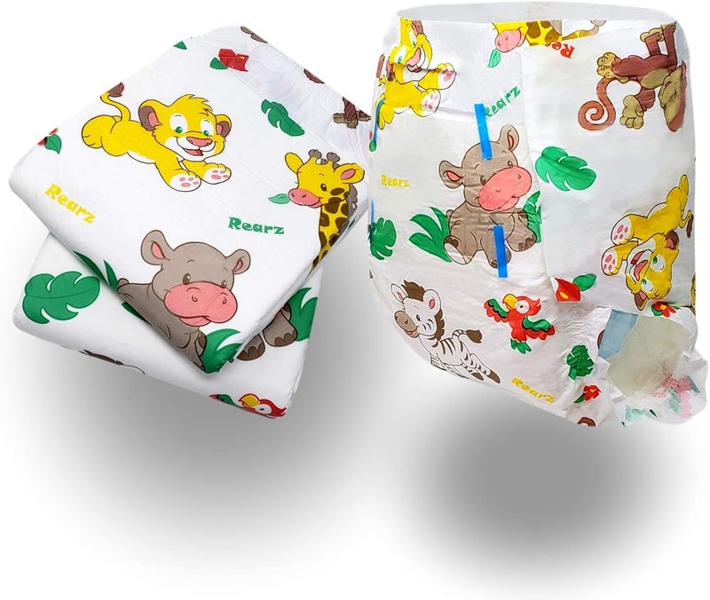 Rearz Mega Safari 11000ml Adult Printed Diapers Sample 2 Pack Medium - Image 1