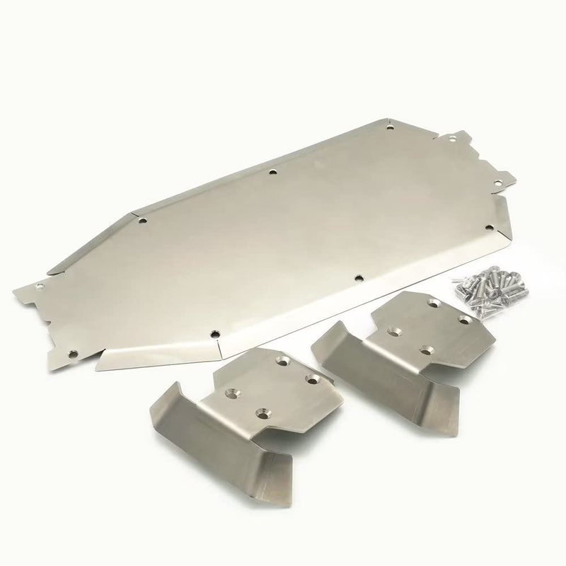 Generic EPTNNASO Stainless Steel Chassis Armor Protection Skid Plate for 1/8 Traxxas Sledge 95076-4  - Image 1