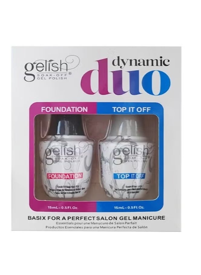 Gelish No Wipe Top Coat Base Coat Soak off UV LED Drying Long Lasting Shiny Nail Varnish Set - Image 2