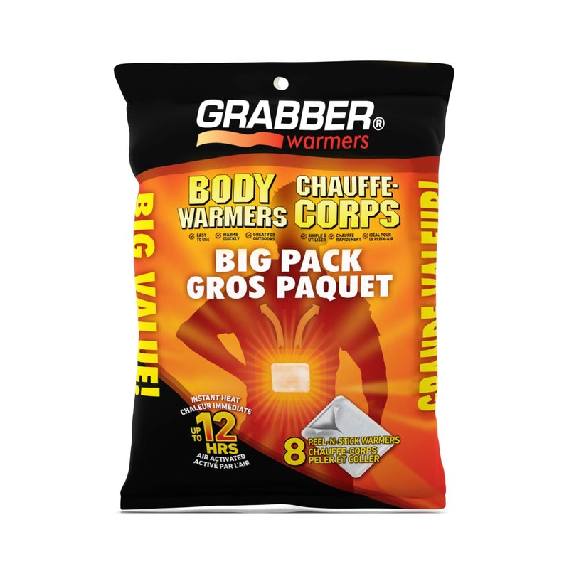 Grabber Warmers Adhesive Body Warmer 8 Unit Value Pack Tan