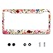 Omw2fyb Personalise Artistic Flower Pink License Plate Frames Car Universal Accessories Stainless Steel License Plate Cars Decor with Screw Caps Fits Standard US Vehicles Size 122 x 6 Men Women - Image 2