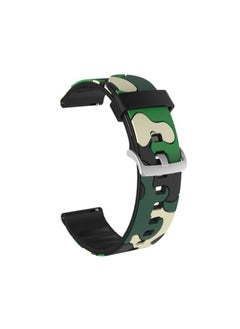 Generic 20mm For Fossil Gen 5 Carlyle / Julianna / Garrett / Carlyle HR Camouflage Silicone Replacement Wrist Strap Watchband with Silver Buckle(4) 