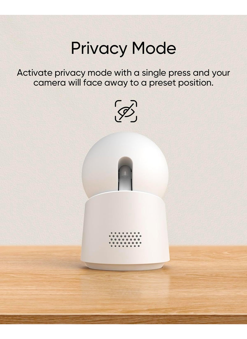 eufy - كاميرا eufy Security Indoor Cam C220، كاميرا أمان بدقة 2K مع PTZ بزاوية 360 درجة، كاميرا أمان داخلية مدمجة مع شبكة Wi-Fi 2.4G، الذكاء الاصطناعي البشري/الحركة، الرؤية الليلية، تتبع الذكاء الاصطناعي، متوافق مع HomeBase S380 - Image 1