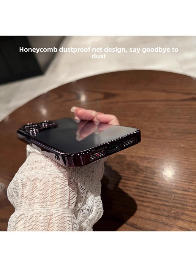 Suitable For IPhone16promax Plating Transparent Mobile Phone Case Apple 14 Comes With Lens Film Anti-drop Protective Cover 13-Color:Titanium Original Color-Applicable Models:iPhone14plus