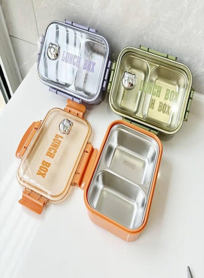 SADMAX Stainless Steel Lunch Box with Leak Resistant Lock Lid | Tiffin Box with Divider for Roti Rice Sabzi | Food Storage Container for Kids School Office Adults - Image 4