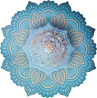 Pinenjoy Pinenjoy Bohemian Mandala Wall Decal Indian Namaste Aqua Green Floral Wall Sticker Removable Vinyl Lotus Wall Art Mural  - Image 1