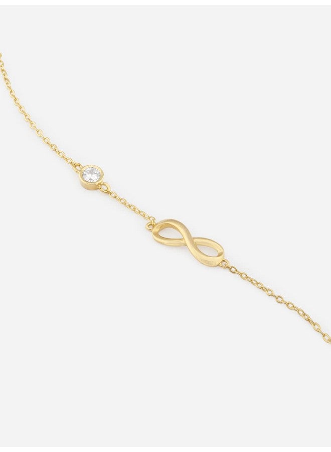 مينوتيا MINUTIAE خلخال على شكل لانهائي مع قطع من الماس الكريستالي المنفرد من Painjan Payal سلسلة ساق مجوهرات للقدم للنساء والفتيات (ذهبي) - Image 5