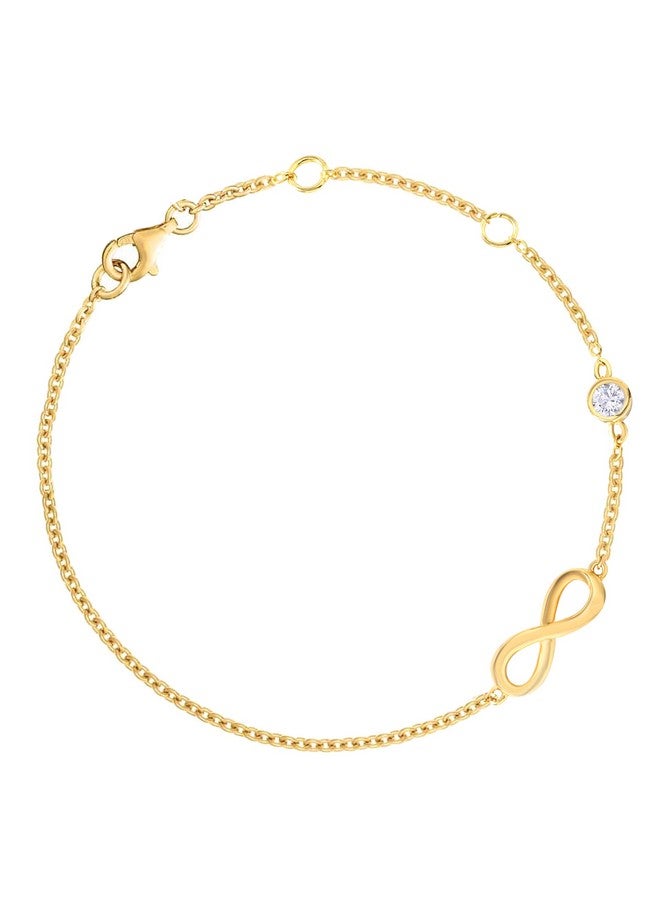 مينوتيا MINUTIAE خلخال على شكل لانهائي مع قطع من الماس الكريستالي المنفرد من Painjan Payal سلسلة ساق مجوهرات للقدم للنساء والفتيات (ذهبي) - Image 1