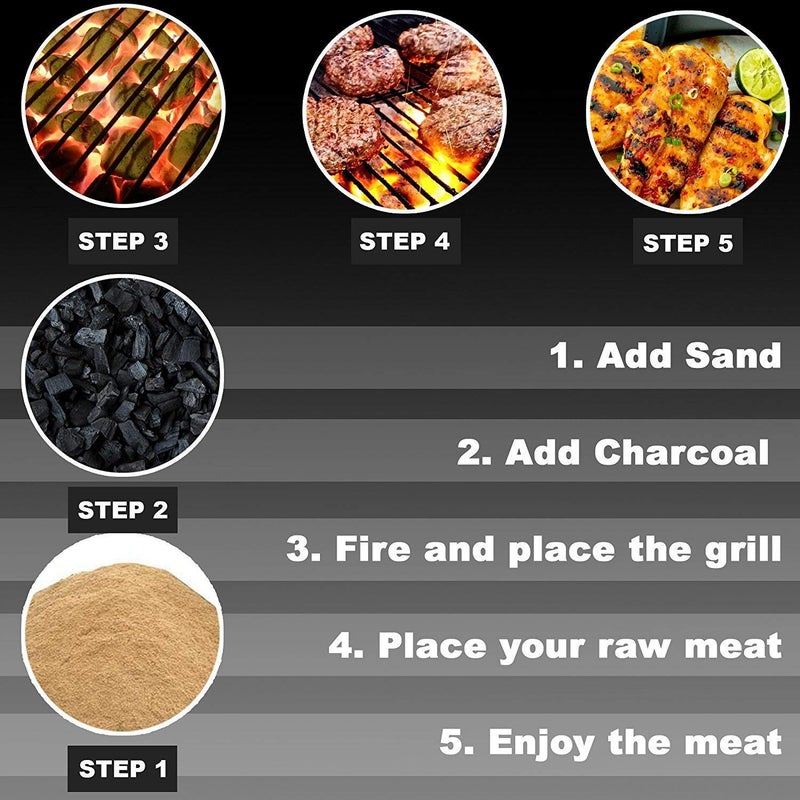 AMULAKH AMULAKH Portable Round Folding Barbeque Grill Charcoal BBQ Grill Lightweight Small Picnic BBQ Table with Cooler Carry Bag Easy to Clean - Image 4
