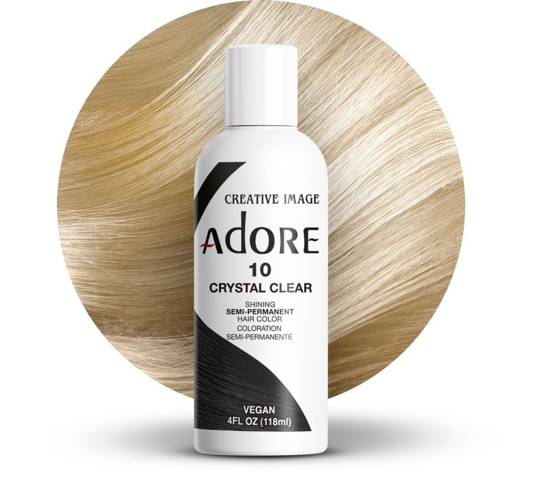 Adore Semi Permanent Hair Color (010 Crystal Clear) | Vegan & Cruelty-Free Clear Hair Dye | No Ammonia, No Peroxide, No Alcohol | 4 Fl Oz (Pack of 1) - Image 1