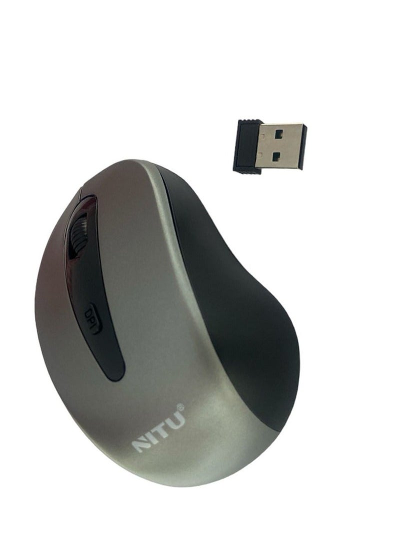 نيتو ماوس بلوتوث لاسلكي من نيتو، نقرة صامتة، وضع مزدوج مع USB وبلوتوث 2.4 جيجا هرتز، نقطة لكل بوصة ثلاثية (حتى 1600)، وضع السكون التلقائي، فئران كمبيوتر لنظام التشغيل Windows/MacOS/Android، رمادي أسود - Image 2