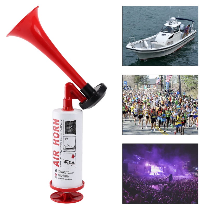 FARBIN Portable Air Horn pump Air Horn for Bear Dog Aluminum+ABS Loud Sound Hand Held Signal Horn Reusable Air Horns Safety Horn for Boating, Sports Events, Camping, Graduation - Image 2