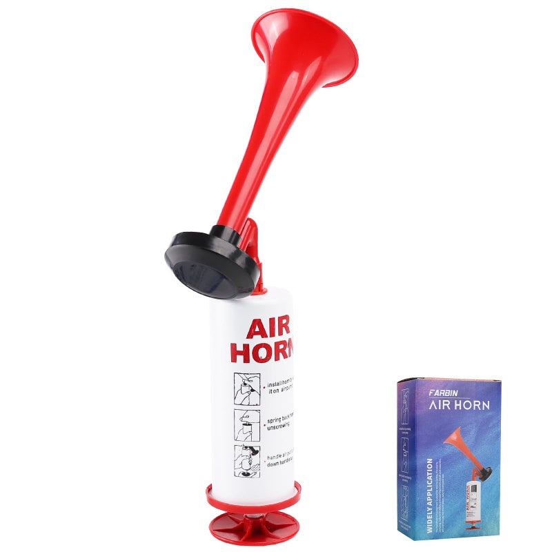 FARBIN Portable Air Horn pump Air Horn for Bear Dog Aluminum+ABS Loud Sound Hand Held Signal Horn Reusable Air Horns Safety Horn for Boating, Sports Events, Camping, Graduation - Image 1
