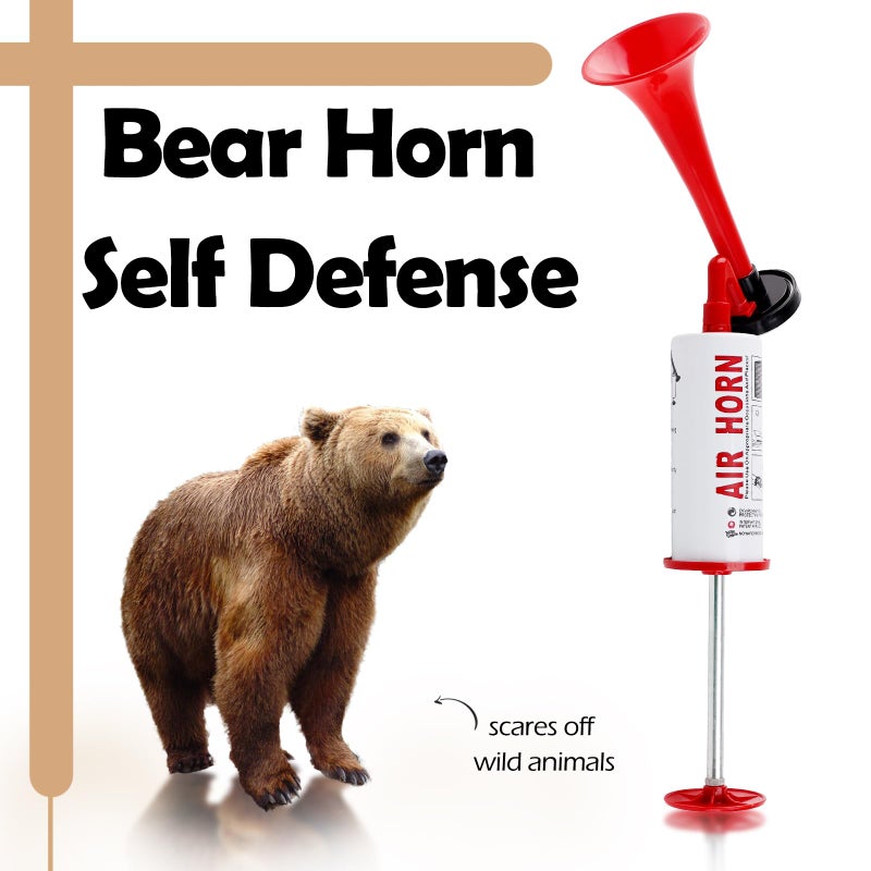 FARBIN Portable Air Horn pump Air Horn for Bear Dog Aluminum+ABS Loud Sound Hand Held Signal Horn Reusable Air Horns Safety Horn for Boating, Sports Events, Camping, Graduation - Image 4