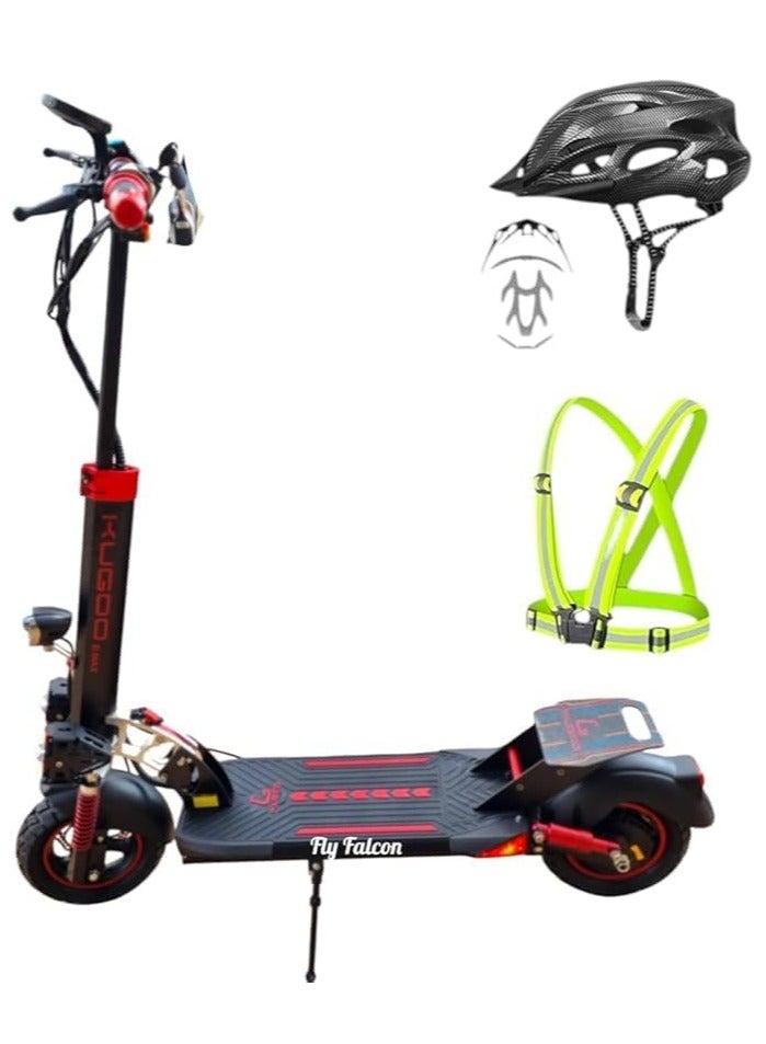 كوجو كيرين سكوتر كهربائي دي ماكس - محرك ٢٠٠٠ واط وبطارية ٤٨ فولت ١٥ أمبير/ساعة | مدى ٤٠ كم | سرعة ١٥/٢٥/٦٥ كم/ساعة | إضاءة LED كاملة | قابل للطي والتعديل | شاشة رقمية | يشمل خوذة وسترة عاكسة - Image 1