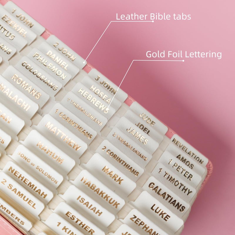 UPAFEXXI-Leather Bible Tabs, Bible Tabs for Women and Men(Gold Foil Lettering) Large Print Stickers, Easy to Read and Apply, 80 Chapters Labels for Easy Navigation(White) - Image 2