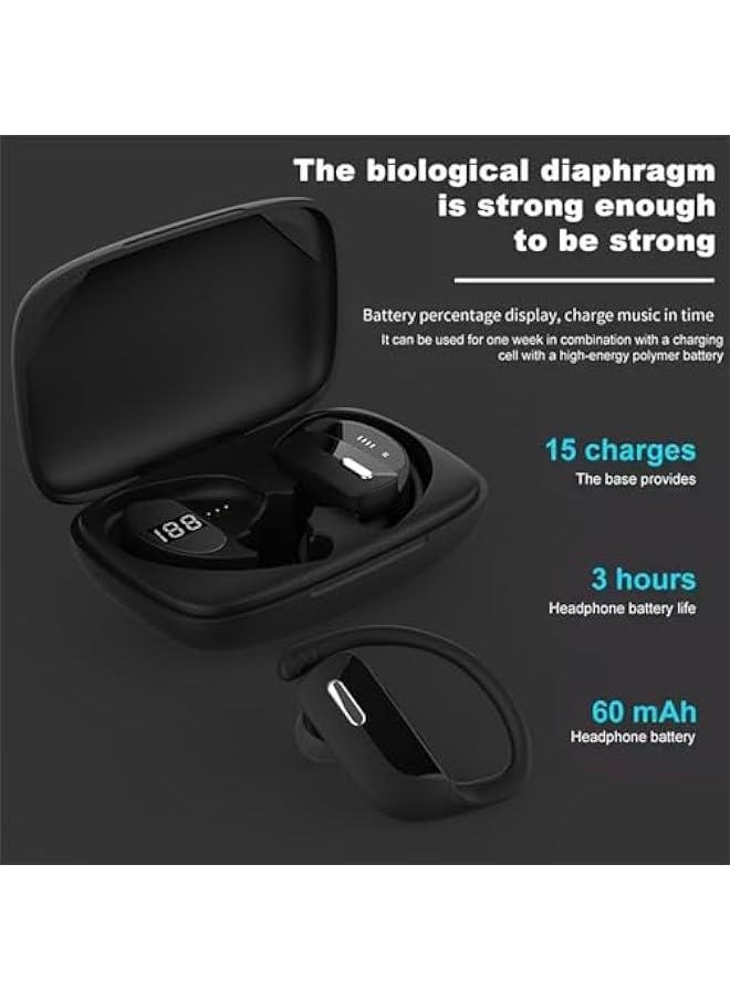 Generic - Wireless Over The Ear Earbuds Bluetooth Sport Headphones with Earhooks Bluetooth IPX5 Waterproof Wrap Around Earbuds Headphones Wireless Running Workout Head Set Headset Earphones - Image 1