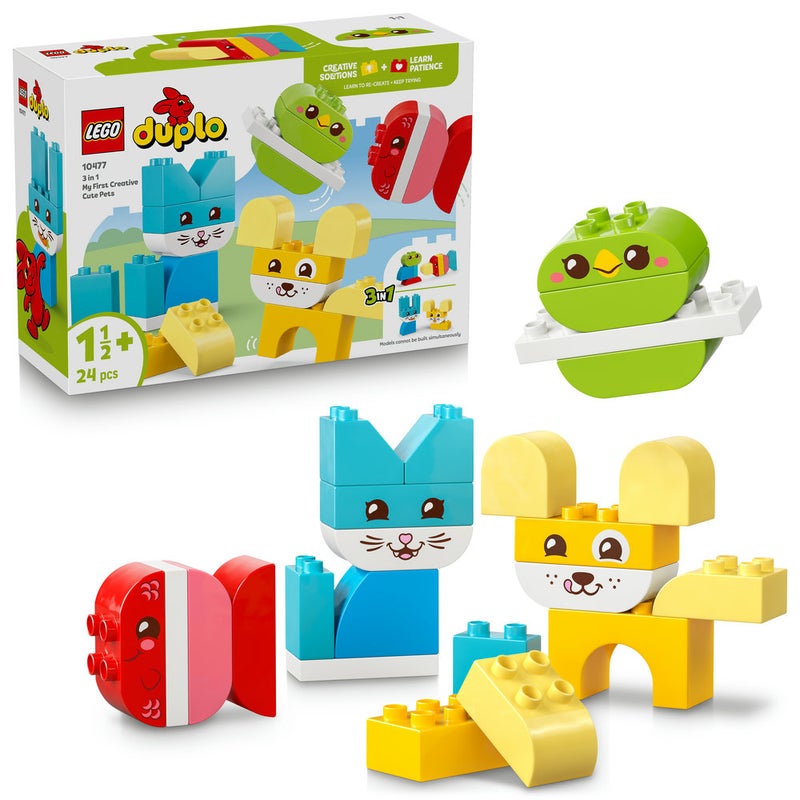 ليغو لعبة الحيوانات الأليفة الإبداعية 3 في 1 من ليغو® DUPLO® My First - لعبة بناء إبداعية للدارجين 10477 - Image 1
