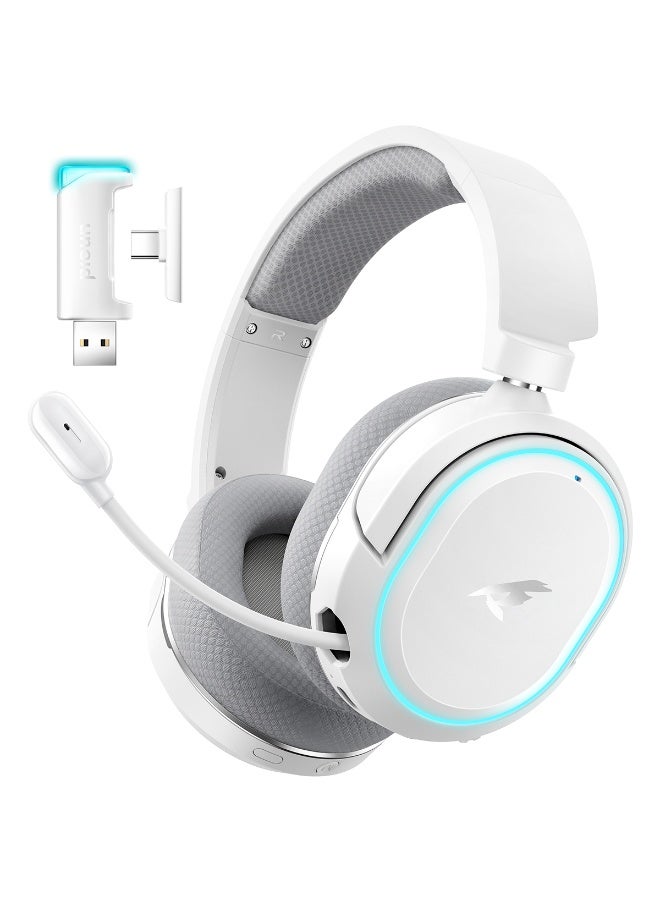 بيكن سماعة الألعاب اللاسلكية PICUN G2 RGB، صوت محيطي 7.1، سماعات ألعاب USB 2.4 جيجا هرتز مع ميكروفون إلغاء الضوضاء ENC Bluetooth، سماعة رأس لاسلكية للكمبيوتر الشخصي PS5 PS4 Mac Switch - Image 1