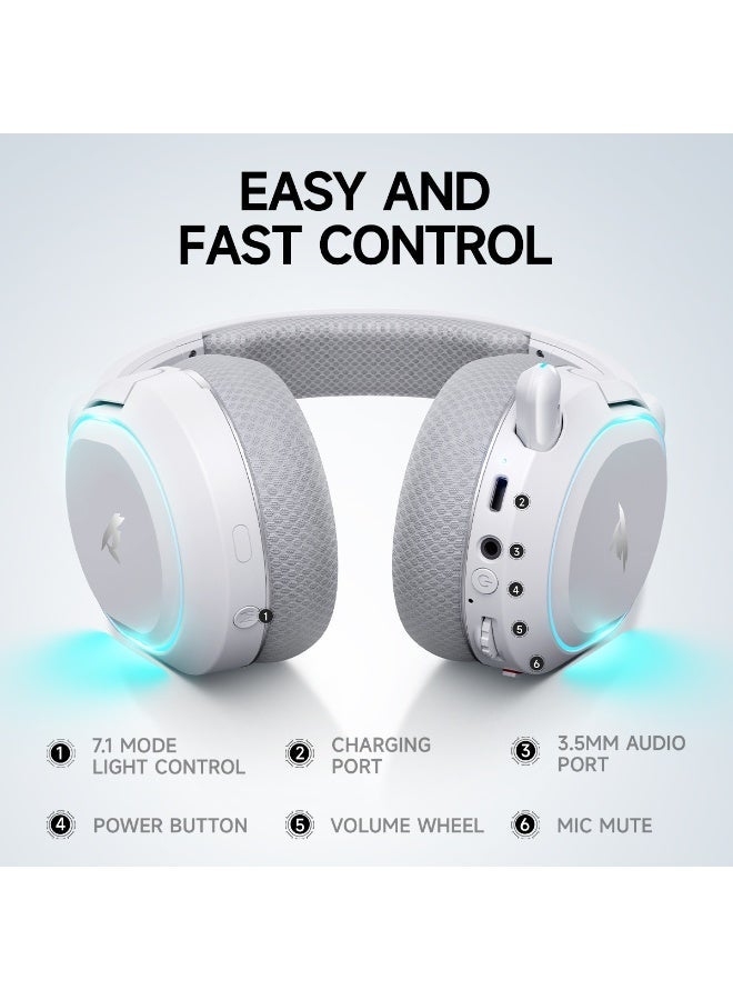 بيكن سماعة الألعاب اللاسلكية G2 RGB، صوت محيطي 7.1، سماعات ألعاب USB 2.4 جيجا هرتز مع ميكروفون إلغاء الضوضاء ENC Bluetooth، سماعة رأس لاسلكية للكمبيوتر الشخصي PS5 PS4 Mac Switch - Image 4