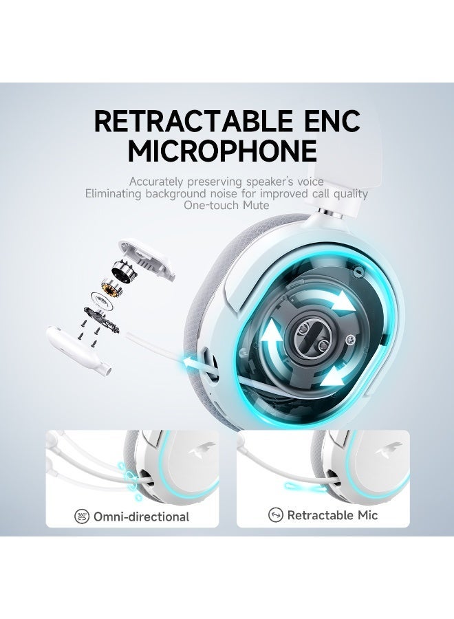 بيكن سماعة الألعاب اللاسلكية G2 RGB، صوت محيطي 7.1، سماعات ألعاب USB 2.4 جيجا هرتز مع ميكروفون إلغاء الضوضاء ENC Bluetooth، سماعة رأس لاسلكية للكمبيوتر الشخصي PS5 PS4 Mac Switch - Image 5