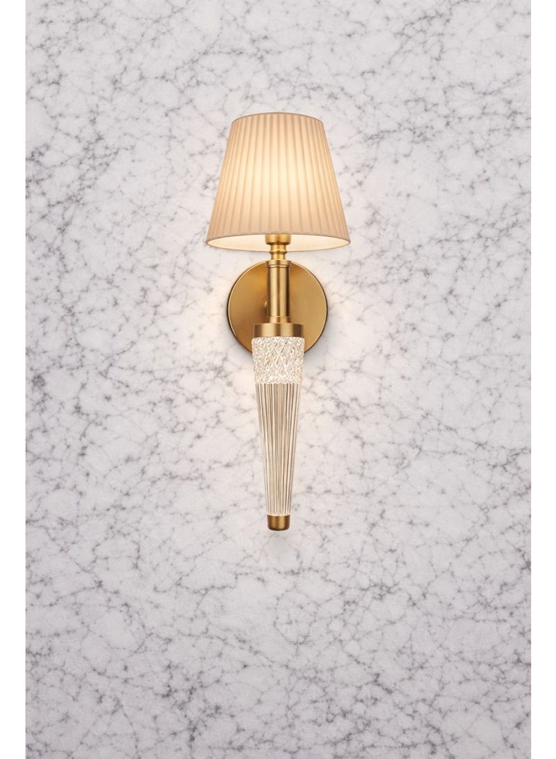 Luxury GOLD wall light, thirty centimeters length, crafted from metal and acrylic, featuring three LED lights in elegant classic modern design - Image 2