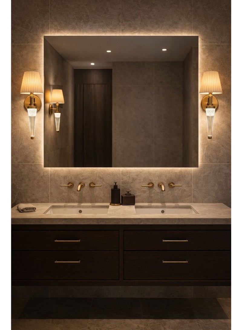Luxury GOLD wall light, thirty centimeters length, crafted from metal and acrylic, featuring three LED lights in elegant classic modern design - Image 5