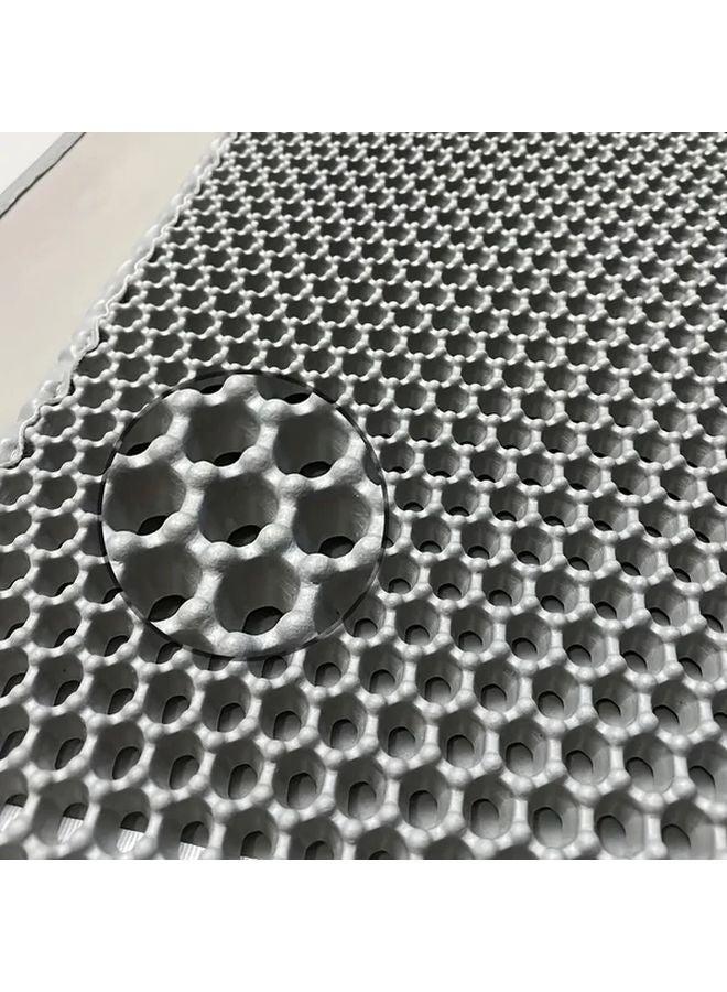 Grey Double Layer EVA Cat Litter Mat Waterproof Honeycomb Design Non Slip Easy Cleaning - Image 4