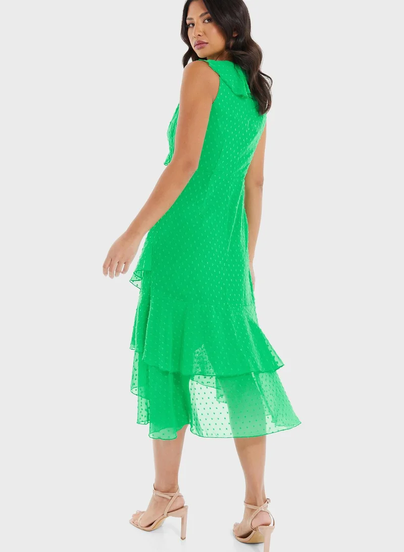 QUIZ Ruffle Detail High Low Dress