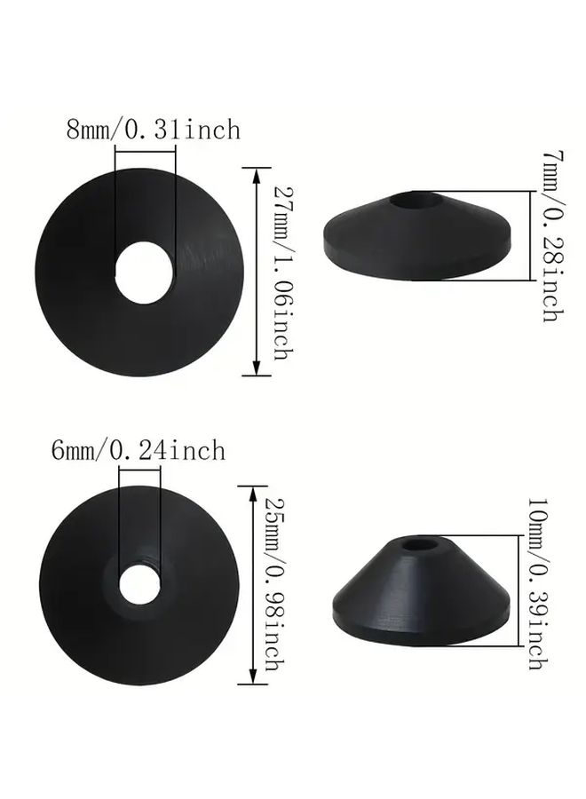 12 Pack Conical Toilet Bolt Washers Leak Proof Rubber Seal Kit For M6 M8 Bolts - Image 2