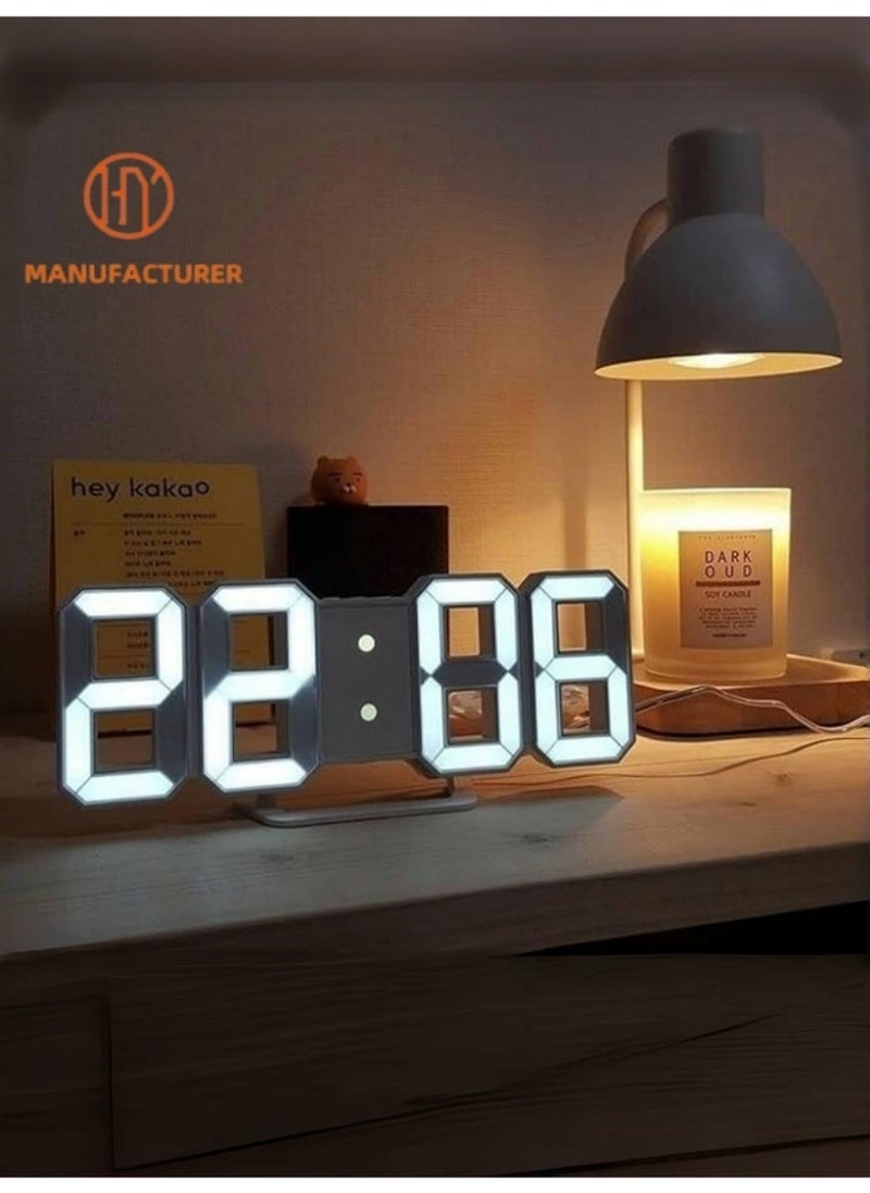 manufacturer Modern LED Digital Clock with Date, Time, Temperature Display | USB Powered | Adjustable Brightness | Night Mode | 3 Alarm Settings | Sleek Design for Home, Office, Bedroom  - Image 1