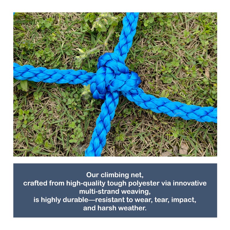 ANDEREW Upgraded Kids' Polyester Climbing Net, 8 Sizes, Heavy-Duty & Exquisite, Ideal for Indoor/Outdoor Playscapes - Treehouse, Gym, Balcony - Enhanced Safety (Navy Blue, 3ft x 6ft) - Image 3