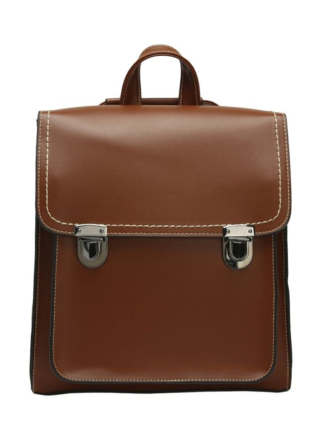 Minimalist Shoulder Backpack Brown - Image 1