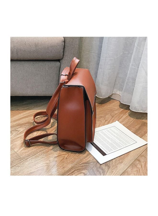 Minimalist Shoulder Backpack Brown - Image 3