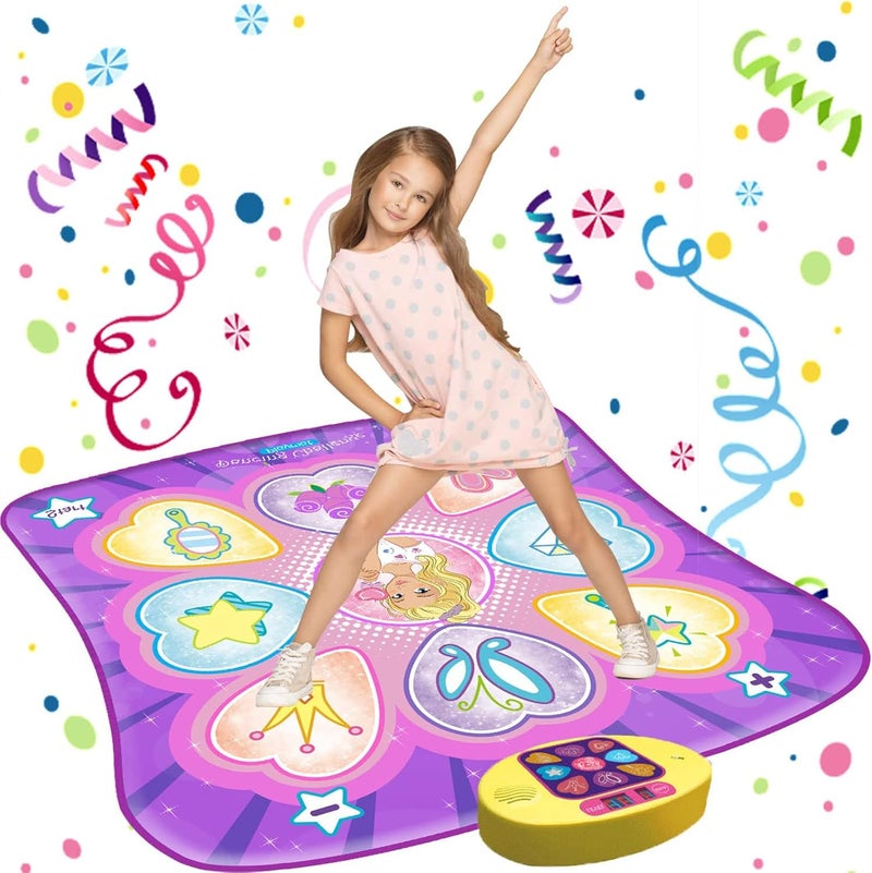SUNLIN Dance Mat Toys for Girls Ages 3-10 | LED Lights, Adjustable Volume, 9 Music Tracks, 7 Game Modes, 5 Challenge Levels - Image 1
