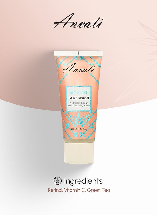 Anvati Anti-Aging Face Wash with Vitamin E & Goat Milk – Daily Face Cleanser for Oily, Dry & Sensitive and All Skin Types– 200ml - Image 3