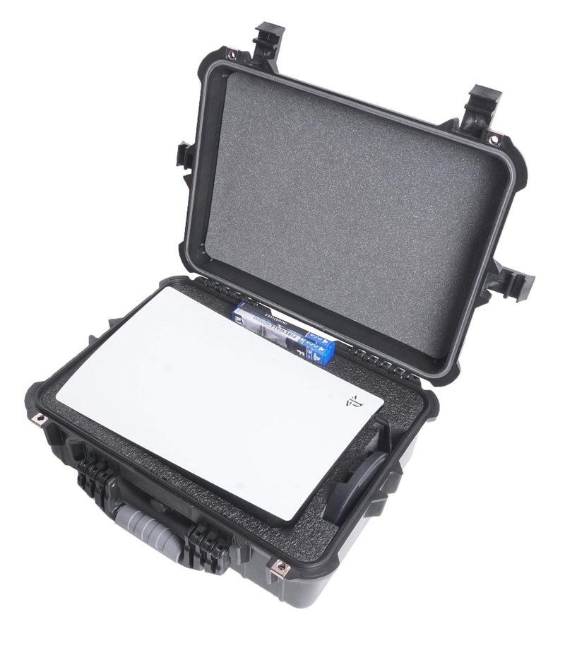 Case Club حقيبة Case Club تناسب (الجيل 1) PS5 - حقيبة سفر صلبة تناسب وحدة تحكم بلاي ستيشن 5، وحدات التحكم، الألعاب، الحامل والإكسسوارات - نظم جهاز PS5 الخاص بك، قرص أو رقمي، في حقيبة حمل وتخزين مقاومة للماء - Image 5