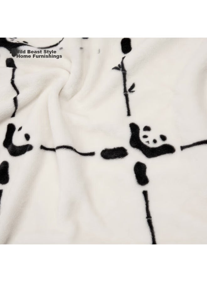 tbh Tianxiepai Home Panda Pao Pao Taiji Flannel Warm Blanket, Nap Throw, Air Conditioning Blanket, Fragrant Blanket, Skin-friendly Fleece Blanket - Image 3