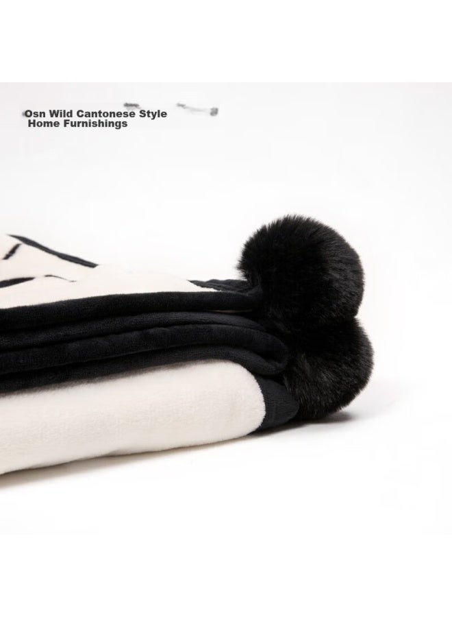 tbh Tianxiepai Home Panda Pao Pao Taiji Flannel Warm Blanket, Nap Throw, Air Conditioning Blanket, Fragrant Blanket, Skin-friendly Fleece Blanket - Image 5