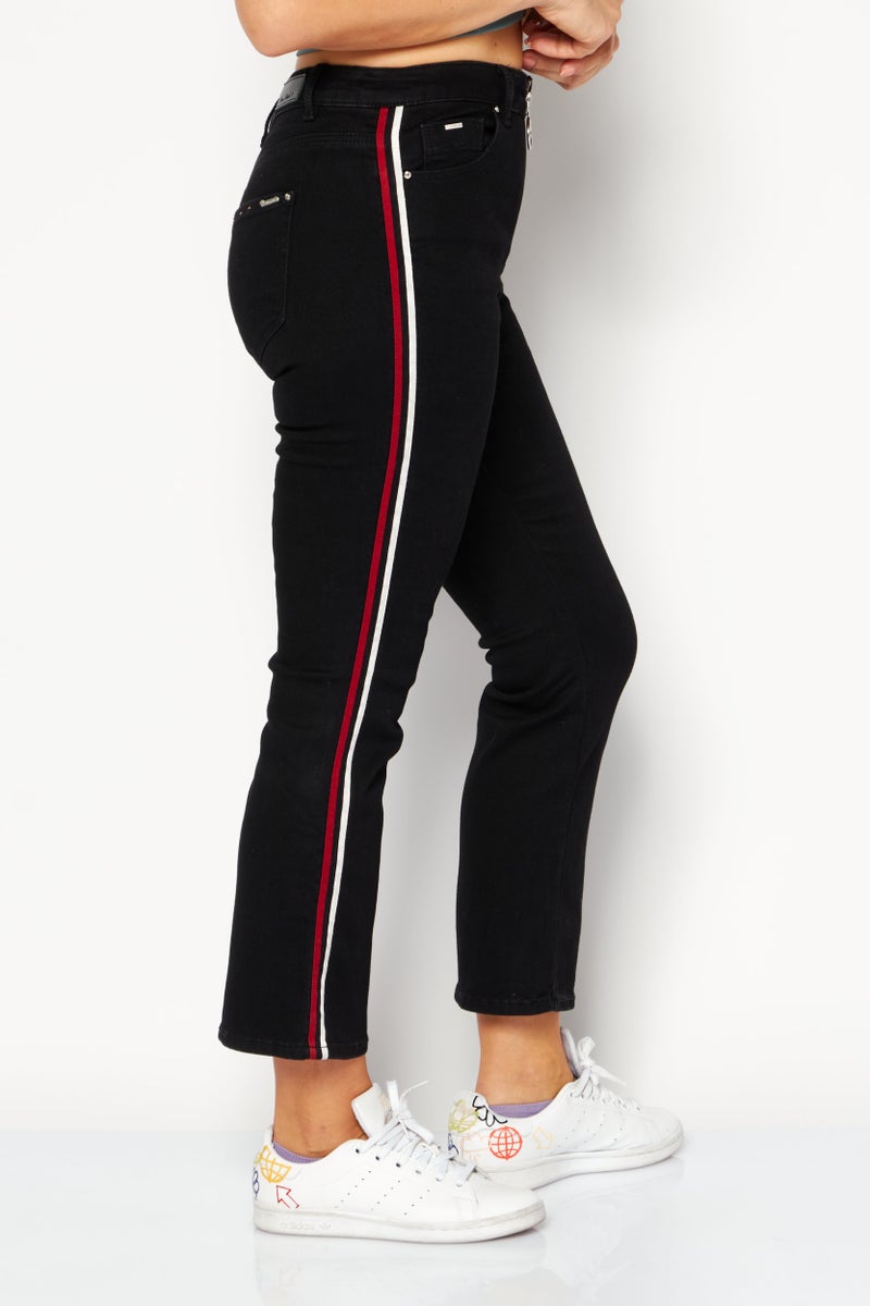 VERO MODA جينز دنيم نسائي بقصة بوت كات، قابل للتمدد، لون أسود - Image 2