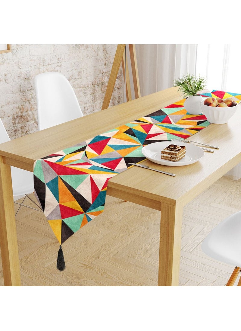 RIZARIES Colorful Geometric Table Runner 