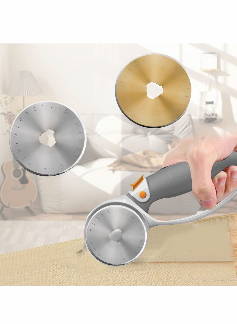 SYOSI Rotary Cutter Blades, Rotary Cutter 5mm Rotary Cutter Fabric Set with Spare Rotary Blades for Precisely Cutting Fabric leather paper fiber Etc  - Image 4