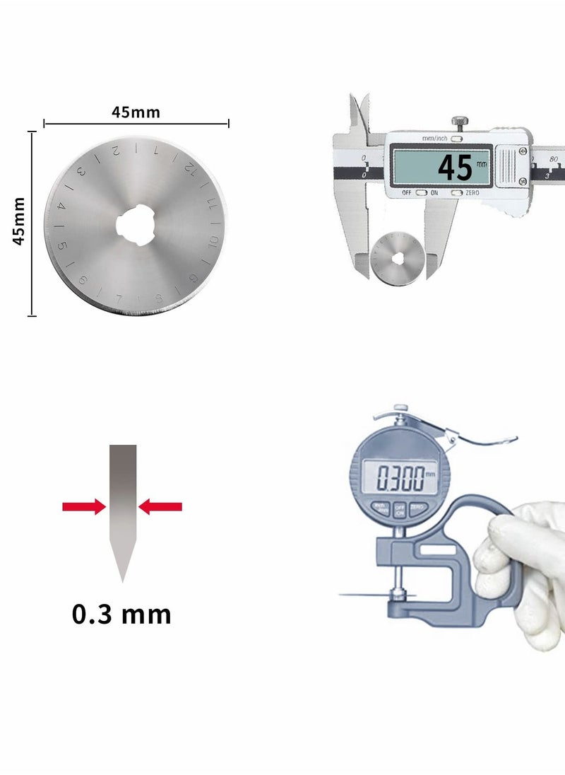 SYOSI Rotary Cutter Blades, Rotary Cutter 5mm Rotary Cutter Fabric Set with Spare Rotary Blades for Precisely Cutting Fabric leather paper fiber Etc  - Image 5