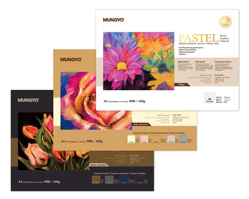 Mungyo Soft Pastel Colors Paper 160GSM, 98lb (White, 30 Sheets- A4) - Image 2