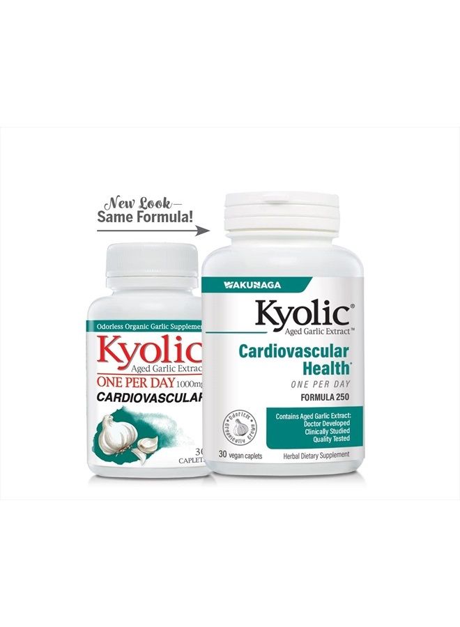kyolic Aged Garlic Extract Formula 250, Cardiovascular Health, One Per Day, 30 Vegan Capsules (Packaging May Vary)  - Image 5