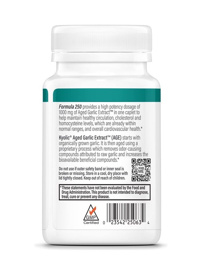 kyolic Aged Garlic Extract Formula 250, Cardiovascular Health, One Per Day, 30 Vegan Capsules (Packaging May Vary)  - Image 2